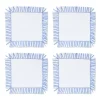 Chefanie Blue & White Fringe Cocktail Napkins (4)| Cocktail Napkins
