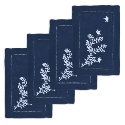 Chefanie Blue Chinoiserie Cocktail Napkins (4)| Cocktail Napkins