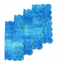 Chefanie Blue Marble Napkins (4)| Dinner Napkins