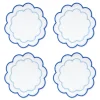 Chefanie Blue Scalloped Cocktail Napkins (4)| Cocktail Napkins