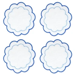Chefanie Blue Scalloped Cocktail Napkins (4)| Cocktail Napkins