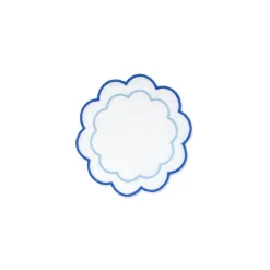 Chefanie Blue Scalloped Cocktail Napkins (4)| Cocktail Napkins