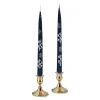 Chefanie Blue Snowflake Painted Tapers (2)| Candles