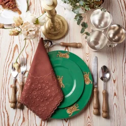 Chefanie Brown Eyelet Dinner Napkins (4)| Dinner Napkins