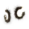Chefanie Chocolate Fur Hoops| Earrings