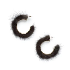 Chefanie Chocolate Fur Hoops| Earrings