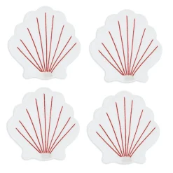 Chefanie Coral Coquilles Cocktail Napkins (4)| Cocktail Napkins