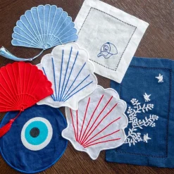 Chefanie Coral Coquilles Cocktail Napkins (4)| Cocktail Napkins