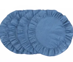 Chefanie Denim Placemats With Ruffled Edge (4)| Placemats