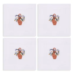 Chefanie Flower Basket Cocktail Napkins (4)| Cocktail Napkins
