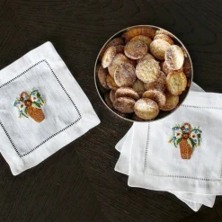 Chefanie Flower Basket Cocktail Napkins (4)| Cocktail Napkins