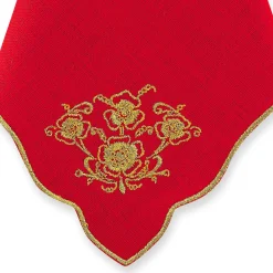 Chefanie Gold Flower Dinner Napkins (4)| Dinner Napkins