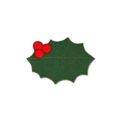 Chefanie Green Holly Leaf Cocktail Napkins (4)| Cocktail Napkins