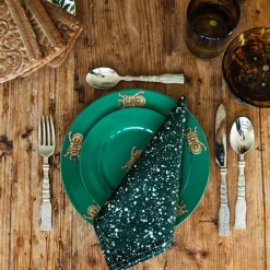 Chefanie Green Splatter Napkins (4)| Dinner Napkins