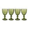 Chefanie Green Tulip Stem Glasses (4)| Glassware