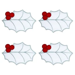 Chefanie Holly Leaf Cocktail Napkins (4)| Cocktail Napkins