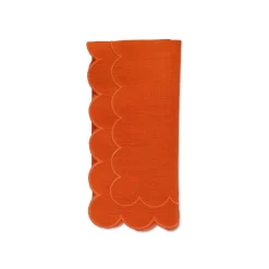 Chefanie Orange Scalloped Dinner Napkins (4)| Dinner Napkins