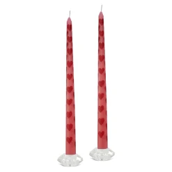 Chefanie Painted Heart Tapers (2)| Candles