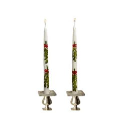 Chefanie Painted Mistletoe Tapers (2)| Candles