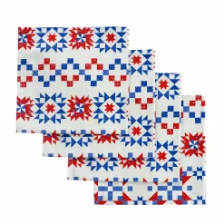 Chefanie Patriotic Quilt Dinner Napkins (4)| Dinner Napkins