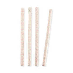 Chefanie Pink & White Ceramic Straws (4)| Straws