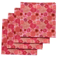 Chefanie Pink Flower Napkins (4)| Dinner Napkins