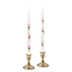 Chefanie Pink Hydrangea Painted Tapers (2)| Candles