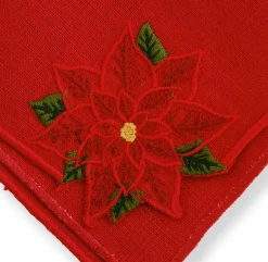 Chefanie Poinsettia Dinner Napkins (4)| Dinner Napkins