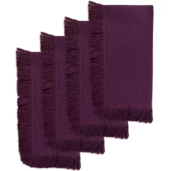 Chefanie Purple Fringe Dinner Napkins| Dinner Napkins