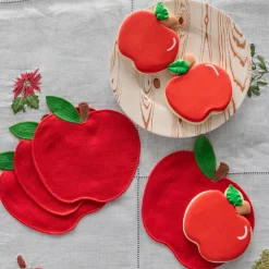 Chefanie Red Apple Cocktail Napkins (4)| Cocktail Napkins