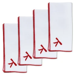 Chefanie Red Bow Dinner Napkins (4)| Dinner Napkins