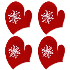 Chefanie Red Mitten Cocktail Napkins (4)| Cocktail Napkins