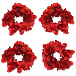 Chefanie Red Petal Napkin Rings (4)| Napkin Rings