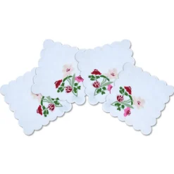 Chefanie Scalloped Flower Cocktail Napkins (4)| Cocktail Napkins