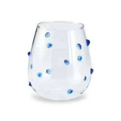 Chefanie Stemless Blue Dot Glasses (4)| Glassware