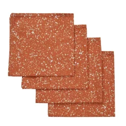 Chefanie Terra Cotta Splatter Napkins (4)| Dinner Napkins