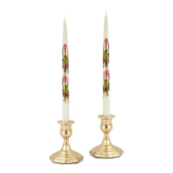 Chefanie White Painted Tulip Tapers (2)| Candles