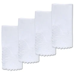 Chefanie White Peacock Dinner Napkins (4)| Dinner Napkins